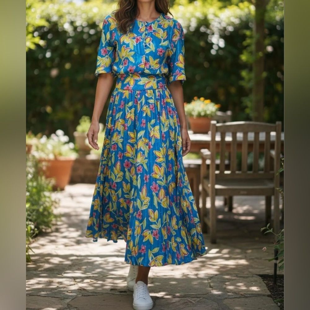 Vintage Kanga Floral print summer dress